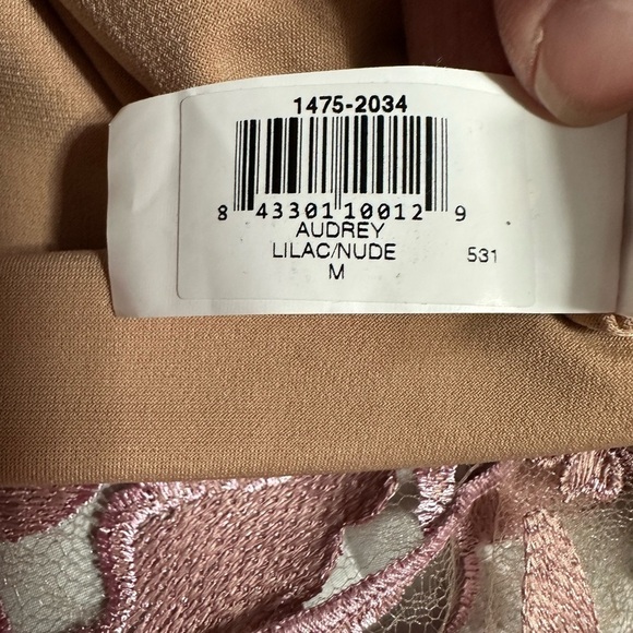 Dress The Population Audrey Dress, Lilac/Nude, Size Medium (v) - Picture 14 of 14